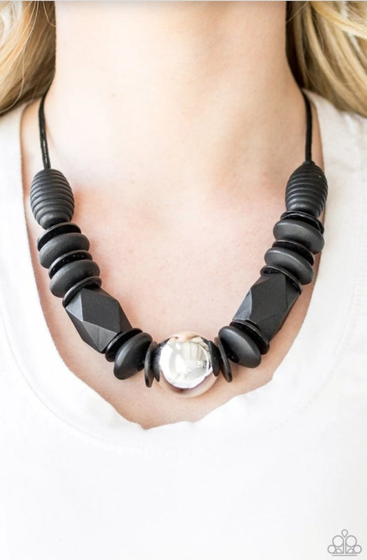 Grand Turks Getaway-Black Necklace