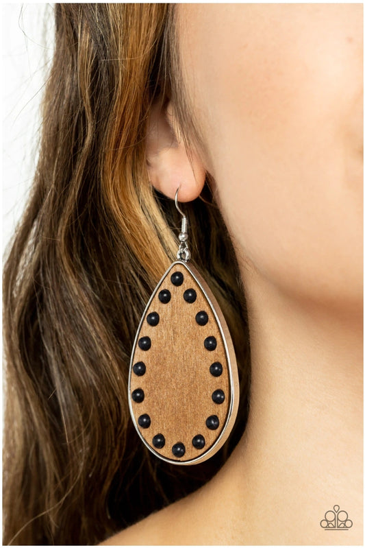 Rustic Refuge-Black Earrings