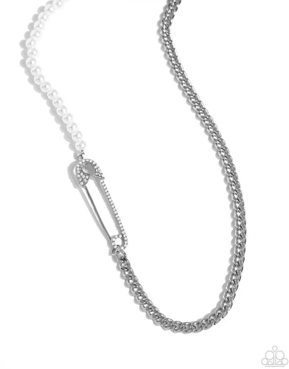 Safety Pin Style - White