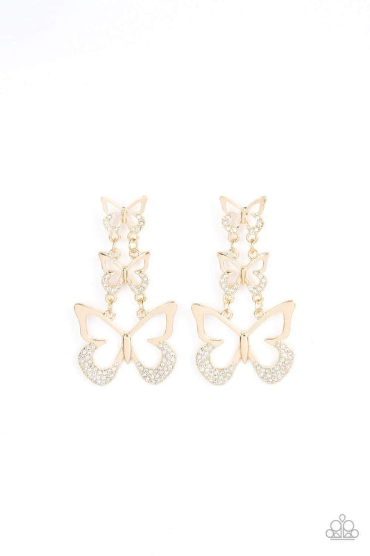 Flamboyant Flutter-Gold Post Earring