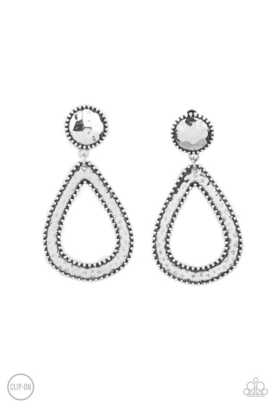 Beyond The Borders-Silver Clip-On Earrings