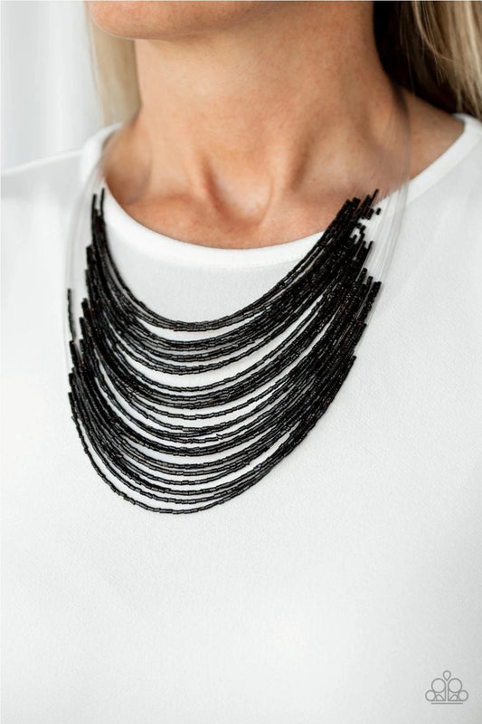 Catwalk Queen-Black Necklace