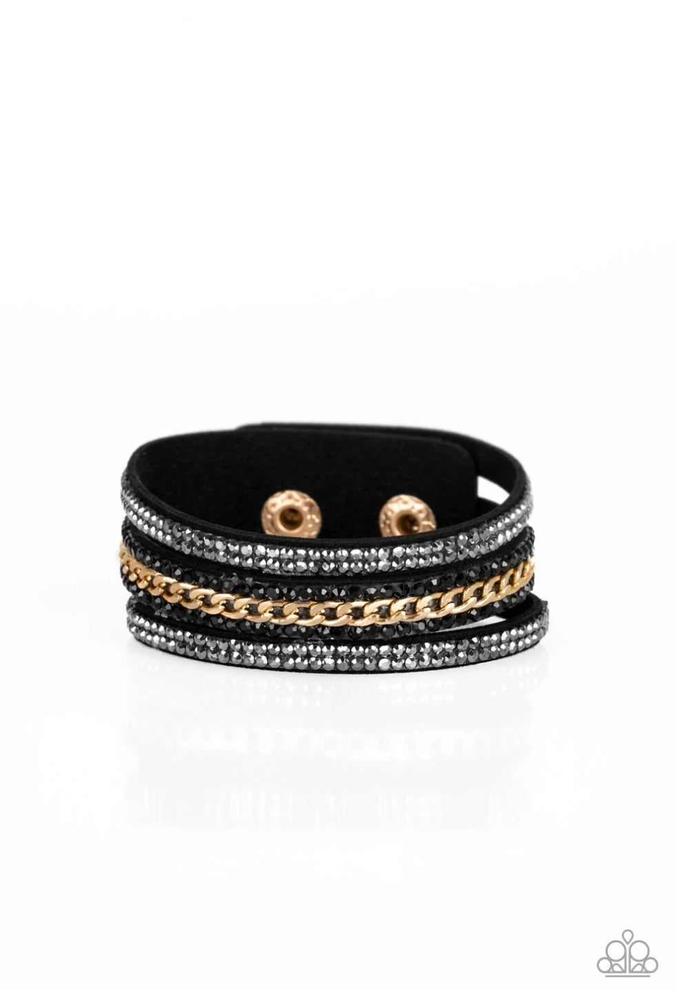 Rollin' In Rhinestones-Black Urban Bracelet