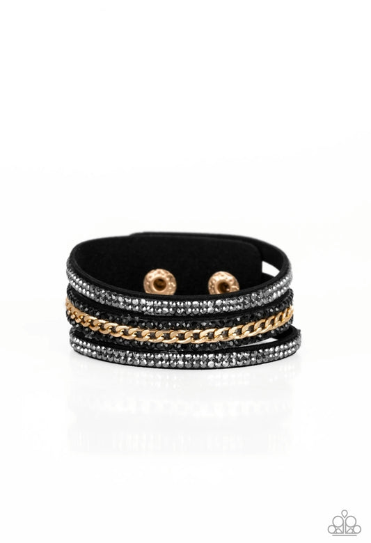 Rollin' In Rhinestones-Black Urban Bracelet