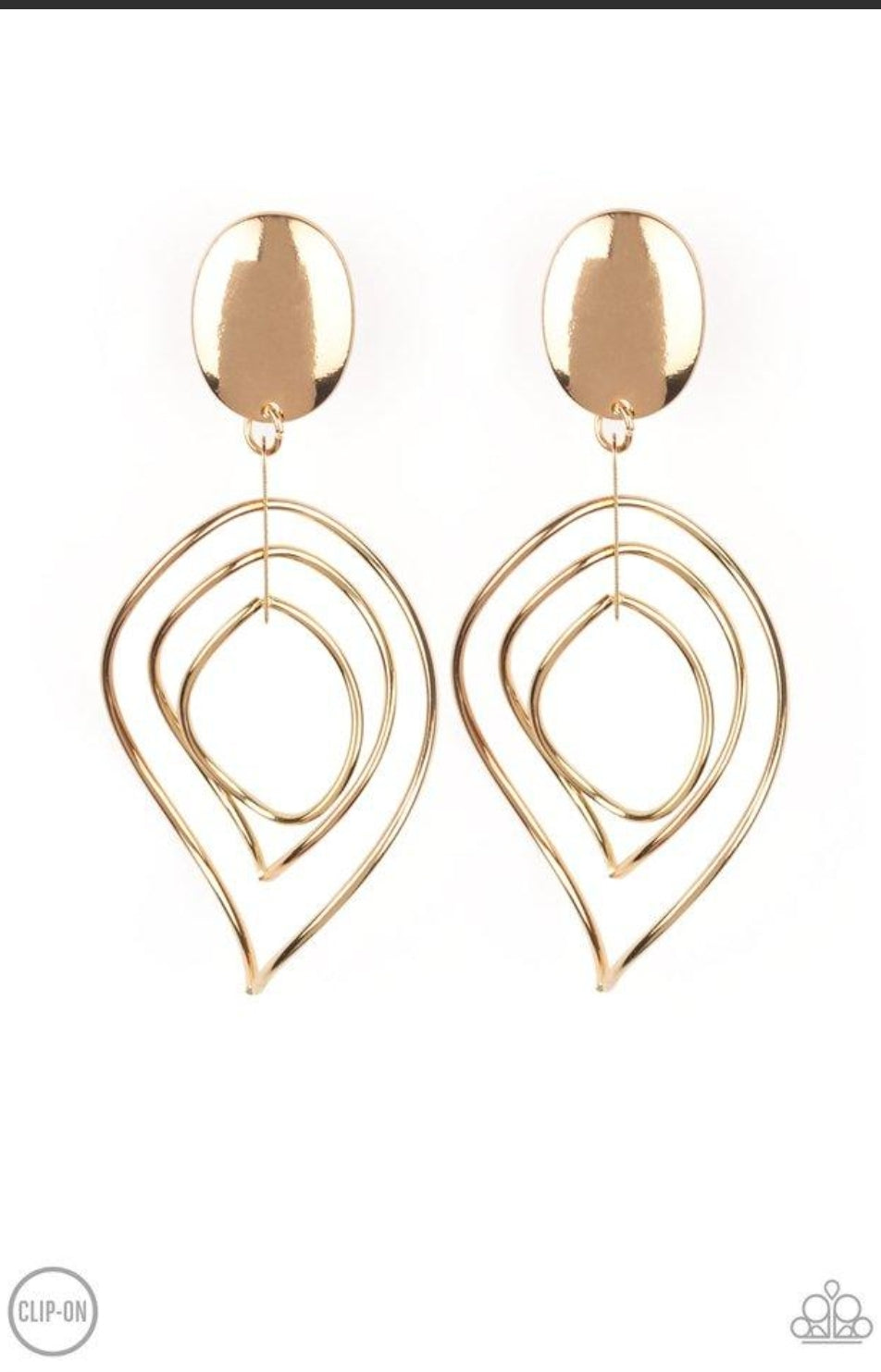 Metallic Foliage-Gold Clip-On Earring