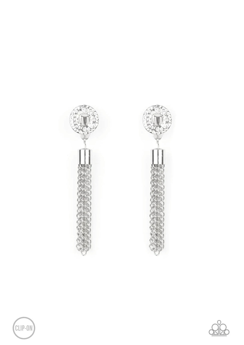 Perfectly Prestigious-White Clip-On Earring