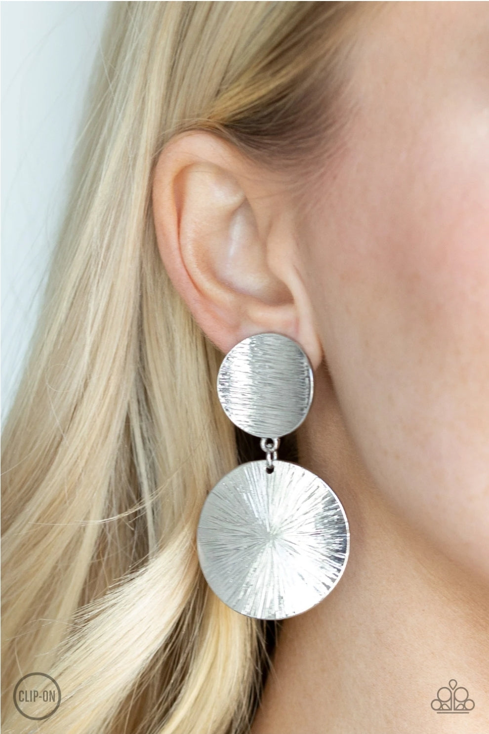 BRIGHT On Cue-Silver Clip-On Earring
