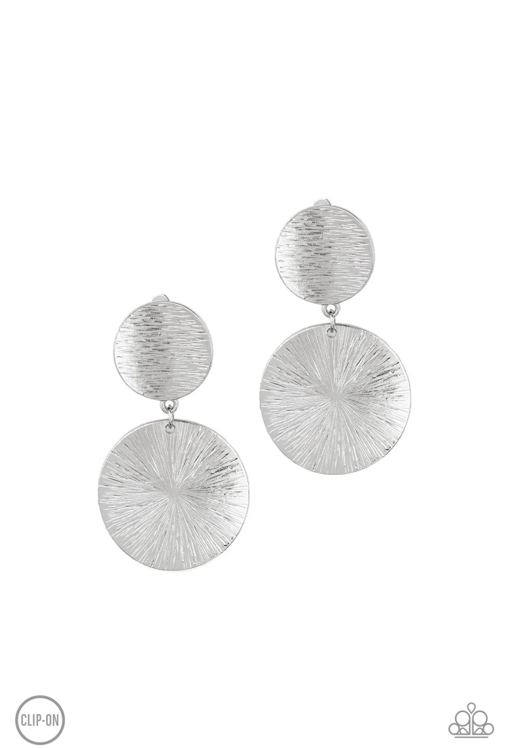 BRIGHT On Cue-Silver Clip-On Earring