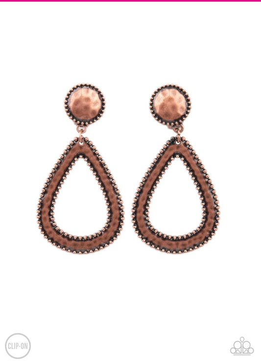 Beyond The Borders-Copper Clip-On Earring