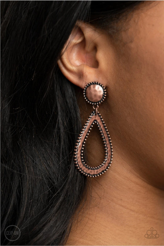 Beyond The Borders-Copper Clip-On Earring