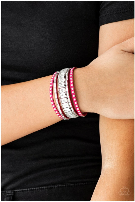 Rock Star Rocker-Pink Bracelet