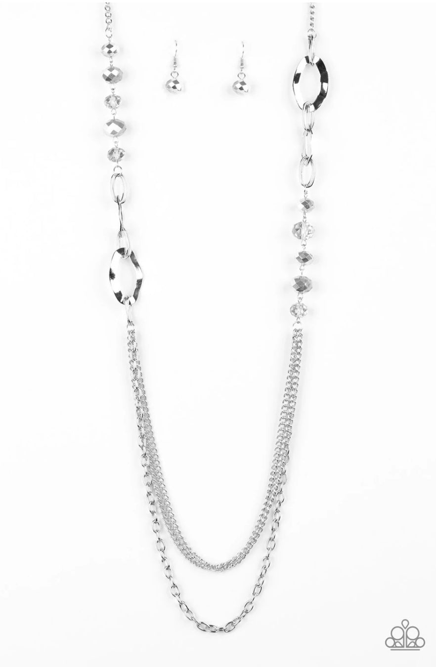Modern Girl Glam-Silver Necklace