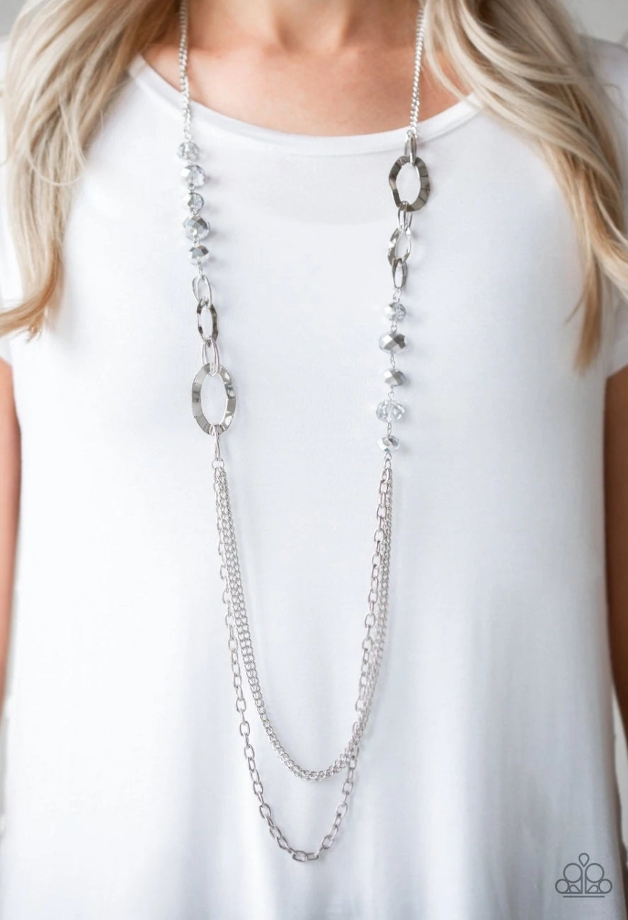 Modern Girl Glam-Silver Necklace