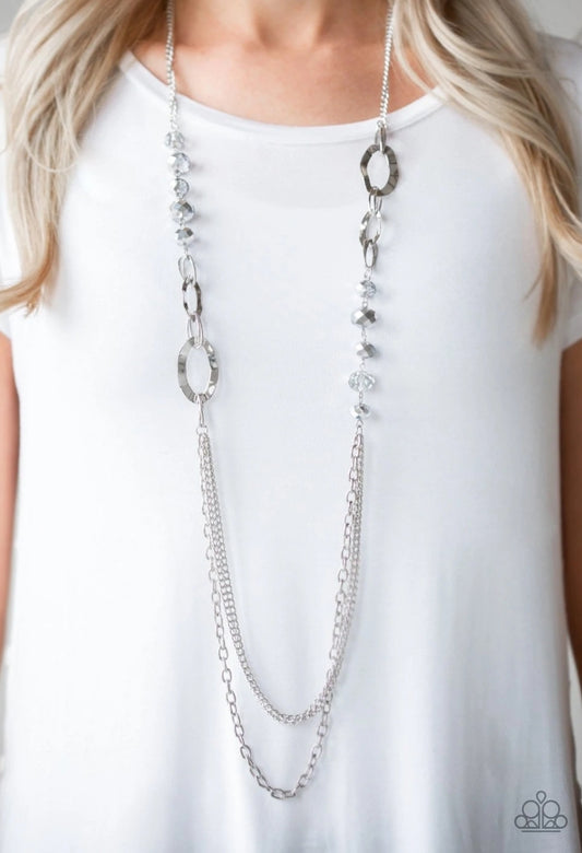 Modern Girl Glam-Silver Necklace