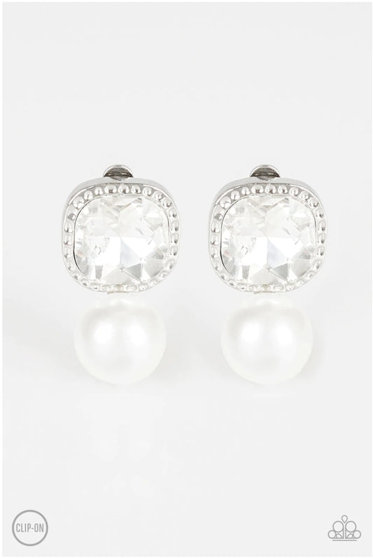Gatsby Gleam-White Clip-On