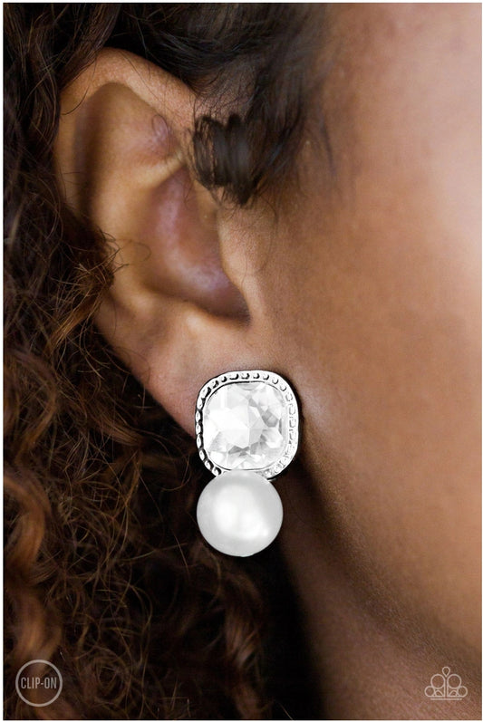 Gatsby Gleam-White Clip-On
