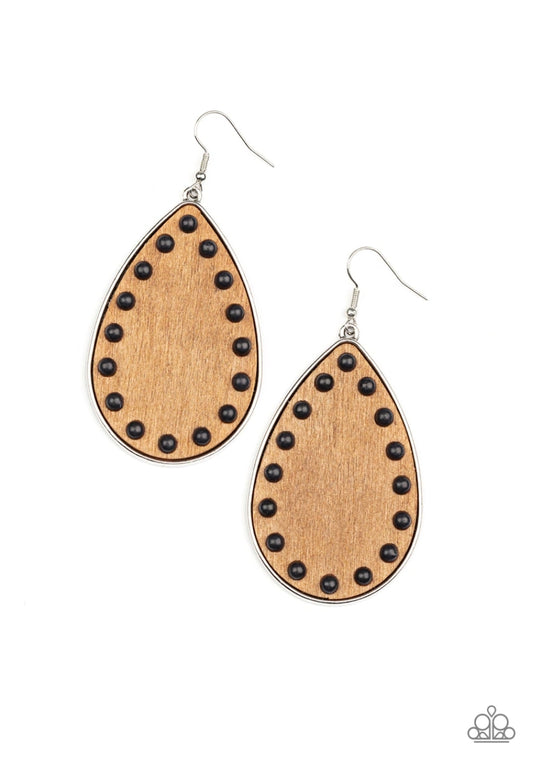Rustic Refuge-Black Earrings
